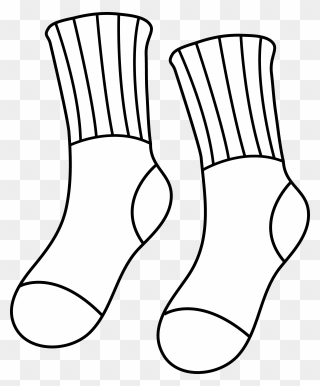 Socks Clipart Black And White - Png Download