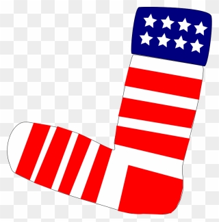 Patriotic Us Sock - United States Clipart