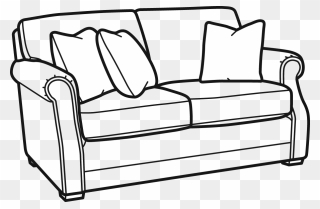 Coburn Fabric Loveseat Without Nailhead Trim - Sofa Black And White Clipart