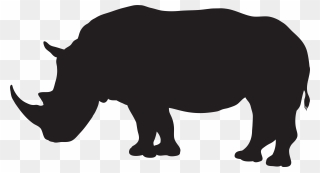 Rhinoceros Silhouette Clip Art - Rhino Silhouette Clipart - Png Download