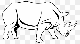 File - Rhino - Svg - Rhinoceros Clipart Black And White - Png Download