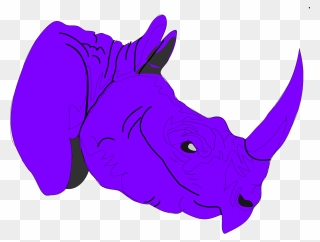 Purple Rhino Clipart - Png Download