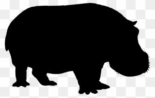 Hippopotamus Rhinoceros Clip Art - Hippo Clip Art Black - Png Download