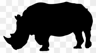 Black Silhouette Rhino Clipart