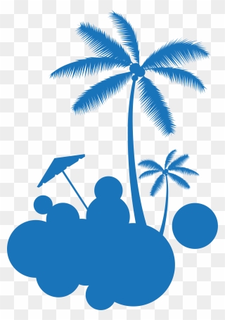 Blue Coconut Tree Little Euclidean Vector Fresh Clipart - Coconut - Png Download