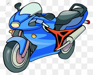 Blue, Outline, Drawing, Car, Police, Cartoon, Bikes - Clip Art Motorcycle - Png Download