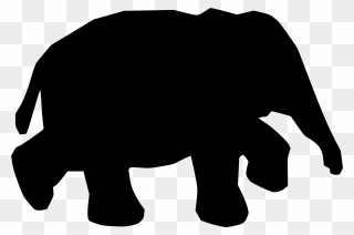 Clip Art Rhinoceros Silhouette Indian Elephant Drawing - Indian Elephant - Png Download