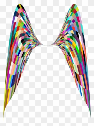 Colorful Geometric Angel Wings - Angel Wings Vector Png Colorful Clipart