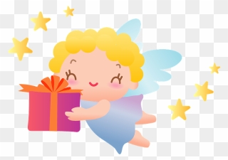 Angel Gift Clipart - イラスト 無料 天使 - Png Download