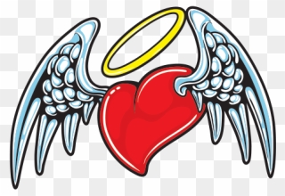 Heart With Angel Wings - Angel And Devil Hearts Clipart