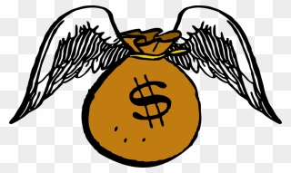 Money Bag With Wings - Money Flying Away Clipart - Png Download