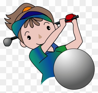 Golf Player Sports Clipart - Cartoon - Png Download