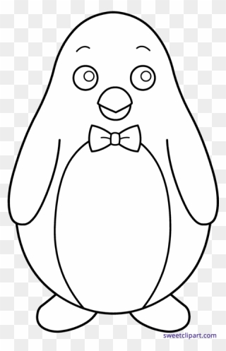 Bow Tie Clipart Penguin - Easy Penguin Coloring Pages - Png Download
