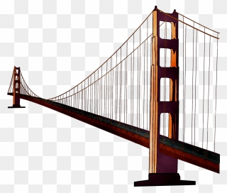 Golden Gate Bridge Suspension Bridge Image Clip Art - Golden Gate Bridge - Png Download