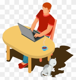 Working Guy On Computer Clipart
