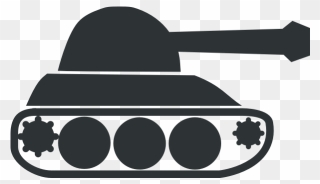 Black Army Tank Vector Icon - Army Tank Clipart - Png Download
