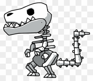 Trex Clipart Skeleton - Easy Dinosaur Skeleton Drawing - Png Download