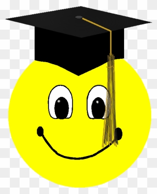 Graduation Smiley Face Clip Art - Graduation Cap With Smiley - Png Download