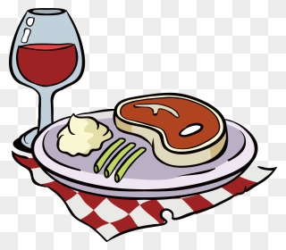 Red Wine Beefsteak Clip - Steak Dinner Clip Art - Png Download