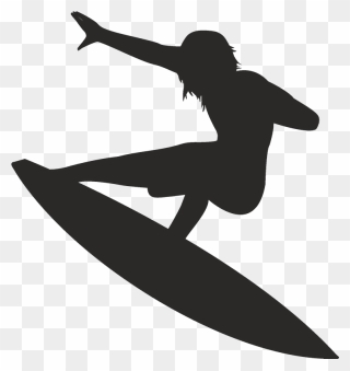 Silhouette Surfing Surfboard - Surfboard Silhouette Clipart