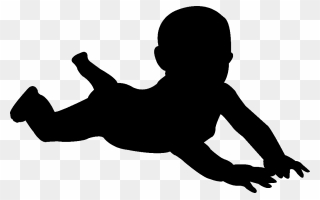 Silhouette Infant Clip Art - Transparent Baby Silhouette Clip Art - Png Download