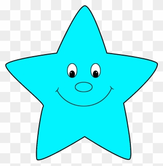 Light Blue Star Cartoon Style - Blue Stars Clipart - Png Download