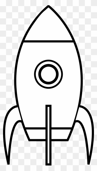 Rocketship Clipart Black And White - Png Download