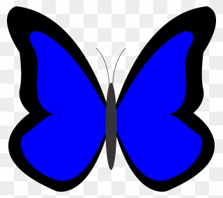 Color Blue Butterfly Clip Art - Png Download