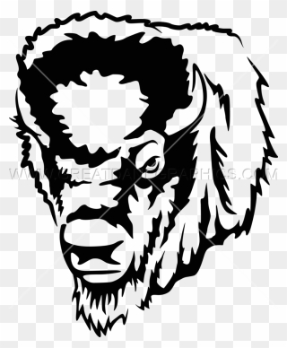 Buffalo Clipart Black And White - Buffalo Head Transparent Background - Png Download