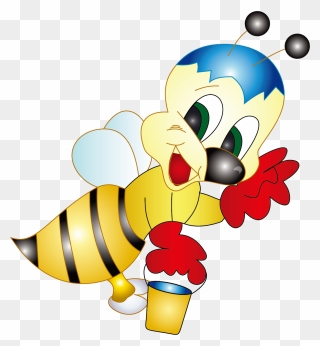 Honey Cartoon Bee Png Free Photo Clipart - Cartoon Bees Transparent Png