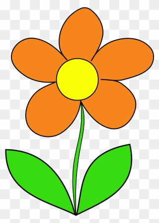 Animated Flower Cartoon Clipart Clip Freeuse Stock - Orange Flower Clipart - Png Download