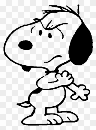 Snoopy Clipart Angry - Snoopy Angry - Png Download