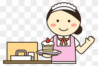 Cake Shop Waitress Clipart - アルバイト イラスト カフェ - Png Download