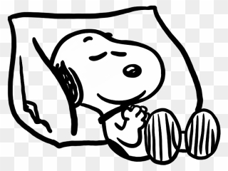 Transparent Snoopy Sleeping Png - Nap Clipart Black And White