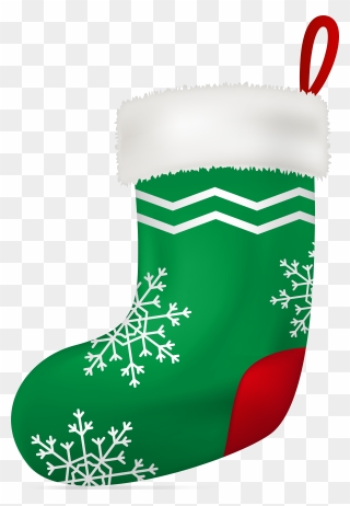 Stockings Clipart Green - Green Christmas Socks Clipart - Png Download
