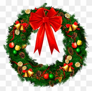 Pictures Of Xmas Wreaths - Christmas Wreath Transparent Clipart