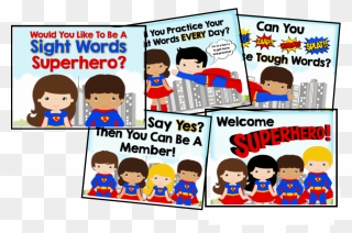 Woo Hoo Sight Word Superheroes Mrs - Superhero Sight Word Book Clipart