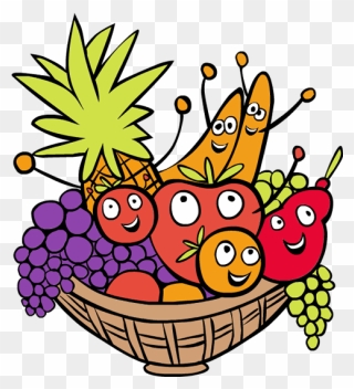 61 Fruit Baskets Clip - Cartoon Fruits Basket Clipart - Png Download