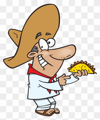 Happy Clipart Taco - Eating Tacos Clipart - Png Download