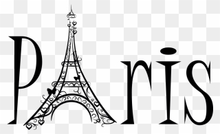 Eiffel Tower Sticker Clip - Tipografia Paris - Png Download