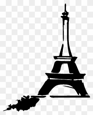 Eiffel Tower Drawing Silhouette - Silhouette Paris Vector Png Clipart