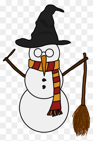 #jkrowling #harrypotter #christmas #snowman #wizard - Cartoon Clipart