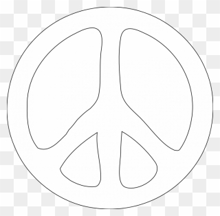 Peace Sign Clipart Black And White - Circle - Png Download