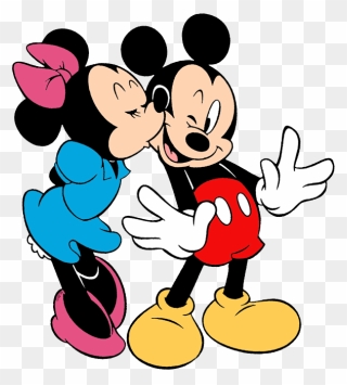 Mickey & Minnie Mouse Clip Art - Mickey And Minnie Kissing Png Transparent Png