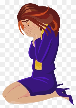 #clipartgirl #clipart #girl #crying #woman #sad #lowquality - Woman Crying Clipart - Png Download