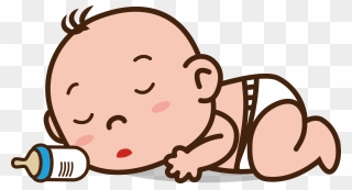 Baby Tummy Infant Baby Colic Sleep Crying - Cartoon Sleeping Baby Png Clipart