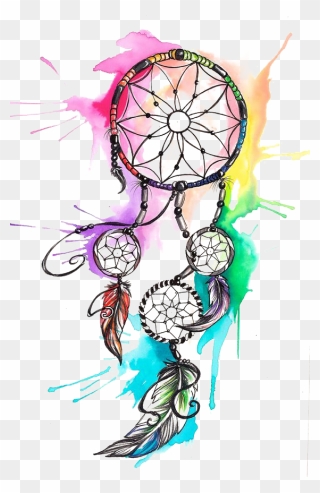 Download Watercolor Tattoo Dreamcatcher Free Photo - Transparent Background Dream Catcher Clipart - Png Download