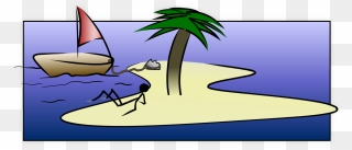 Desert Island Stick-figure - Island Clip Art - Png Download