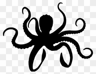 Vector Tentacles Clip Art - Octopus Silhouette - Png Download