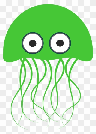 Jellyfish Clipart Green Jellyfish, Jellyfish Green - Jellyfish Clipart - Png Download